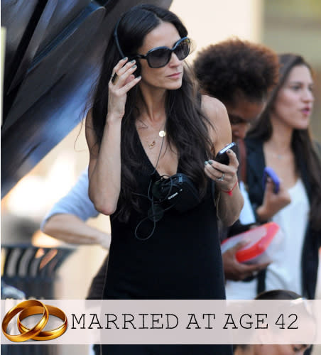 <div class="caption-credit"> Photo by: PCN</div><div class="caption-title">Demi Moore</div>Demi Moore's marriage to Ashton Kutcher made headlines as she was, gasp, 16 years older than he was. She was 42 when they married in 2005. Kutcher filed for divorce in 2012. <br> <b>MORE ON BABBLE</b> <br> <a rel="nofollow noopener" href="http://www.babble.com/strollerderby/2012/06/11/pretty-girls-dont-poop-and-other-untruths-of-the-male-imagination/?cmp=ELP%7Cbbl%7Clp%7CYahooShine%7CMain%7C%7C041613%7C%7C13CelebritiesOver40WhoGotMarried%7CfamE%7C%7C%7C" target="_blank" data-ylk="slk:Women are desperate to get married...and 16 more myths men believe;elm:context_link;itc:0;sec:content-canvas" class="link ">Women are desperate to get married...and 16 more myths men believe</a><a rel="nofollow noopener" href="http://www.babble.com/babble-voices/about-love-mara-kofoed/2012/07/30/how-women-ruin-their-sex-lives/?cmp=ELP%7Cbbl%7Clp%7CYahooShine%7CMain%7C%7C041613%7C%7C13CelebritiesOver40WhoGotMarried%7CfamE%7C%7C%7C" target="_blank" data-ylk="slk:15 ways women are ruining their sex lives;elm:context_link;itc:0;sec:content-canvas" class="link "><br> 15 ways women are ruining their sex lives</a> <br>