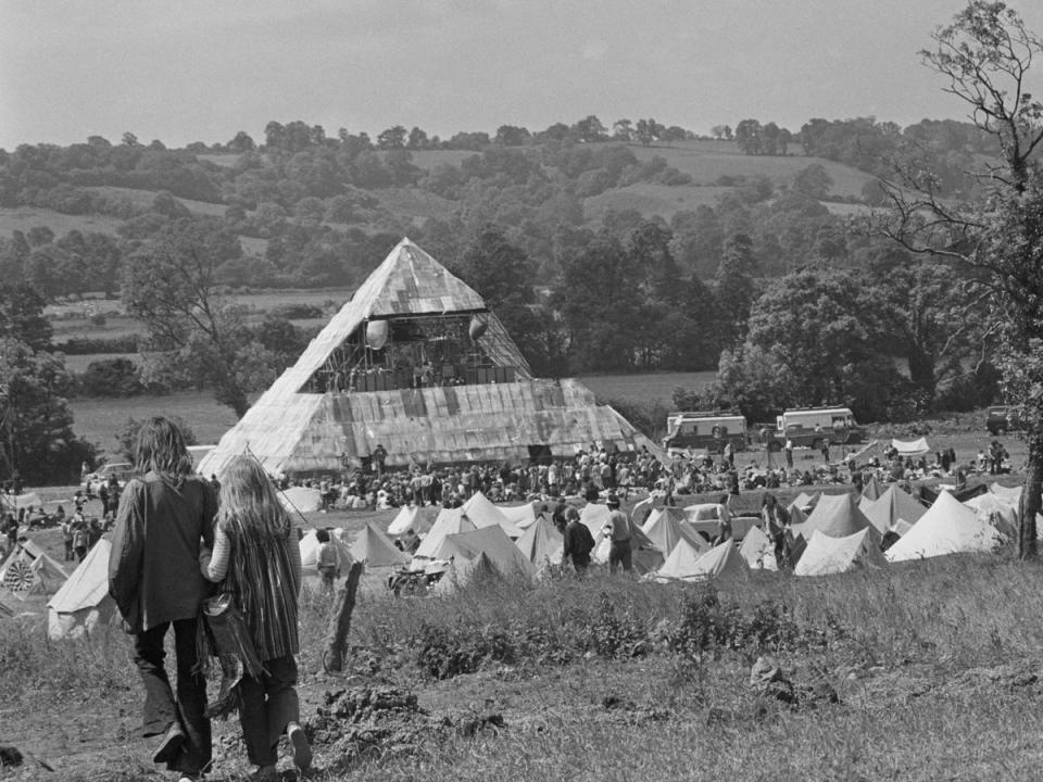 ‘Glastonbury Fair’ photographed in 1971 (Getty Images)