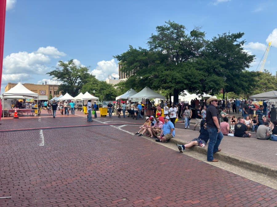 Festival-goers in downtown Tyler for the 2024 Red Dirt Music Festival.