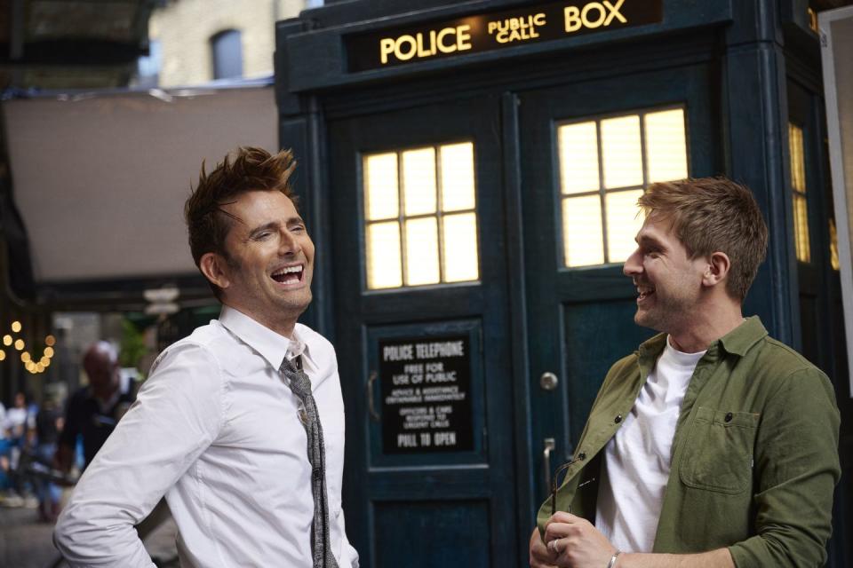 david tennant and steffan powell on doctor who unleashed