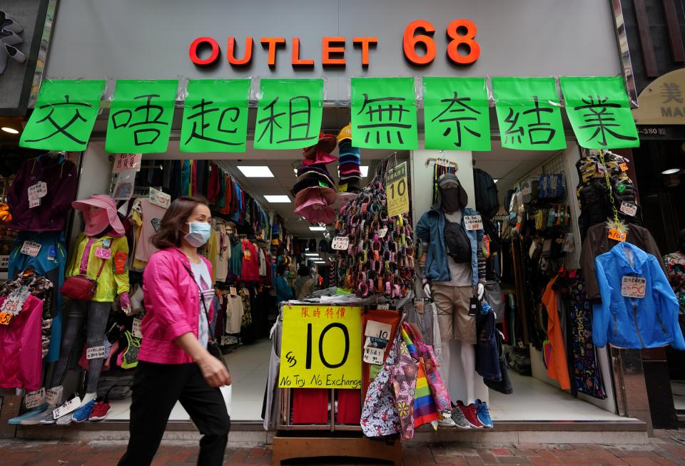 HONGKONG, CHINA - JUNE 01: (CHINA MAINLAND OUT)The total value of retail sales drops 36.1% on April on 01th June, 2020 in Hongkong,China.(Photo by TPG/Getty Images)