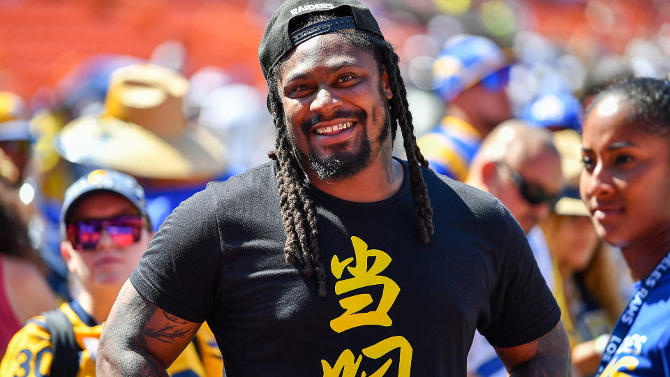 Marshawn Lynch has joined the ownership group of the Seattle Kraken. (Photo by Alika Jenner/Getty Images)