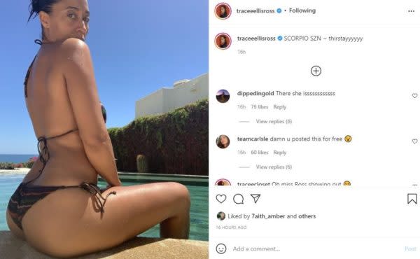 Tracee Ellis Ross’ latest thirst trap photo left fans marveling over her figure. Photo:@traceeellisross/Instagram