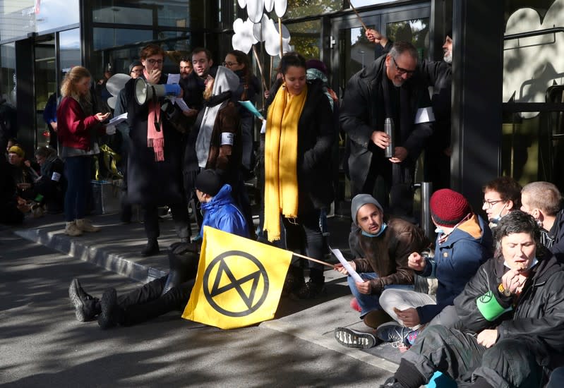 Extinction Rebellion protest at the Geneva Airport