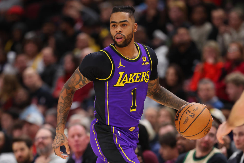 洛杉磯湖人控球後衛D'Angelo Russell。(NBA Photo by Michael Reaves/Getty Images)