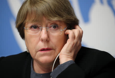 U.N. High Commissioner for Human Rights Michelle Bachelet attends a news conference at the United Nations in Geneva, Switzerland, December 5, 2018. REUTERS/Denis Balibouse