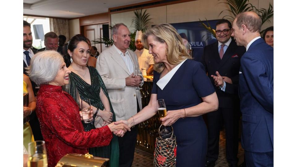 Sophie, Duchess of Edinburgh attend the Peninsula London grand opening celebrations on June 18, 2024 in London, England. 