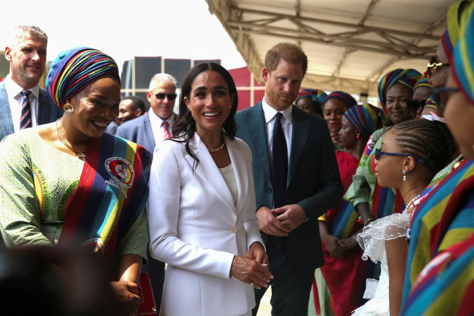 Harry and Meghan on their trip (REUTERS)