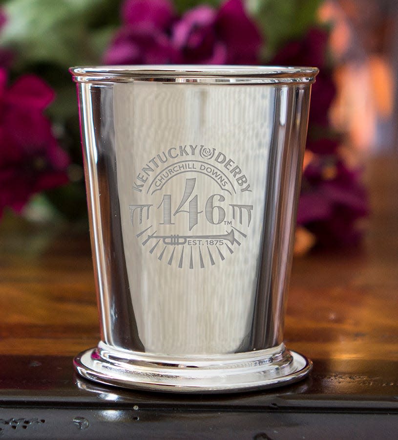 Silver plated mint julep cup, like this one, are available for purchase at the Kentucky Derby Museum.