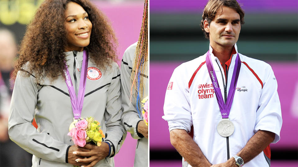 Serena Williams and Roger Federer, pictured here at the Olympics.