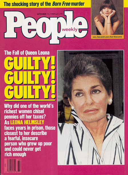 <p>The hotel tycoon became a symbol of 1980s excess and greed, and was dubbed by “The Queen of Mean” by the New York tabloids for her treatment of employees at the Helmsley hotel chain. Then she went on trial for income tax evasion and fraud, and her fall from grace spawned a media frenzy. During her trial, a former housekeeper testified that Helmsley had once told her, “We don’t pay taxes. Only the little people pay taxes.” In 1989, Helmsley was convicted on a host of tax offenses. She served 18 months in prison after the judge ordered her sentence to start on April 15 – Tax Day.</p>