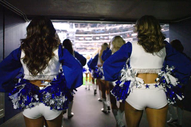 <p>Courtesy of Netflix</p> Dallas Cowboys Cheerleaders on game day on Netflix series