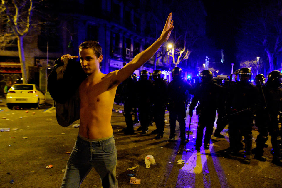 Barcelona: Bilder der Proteste gegen die Festnahme Puigdemonts