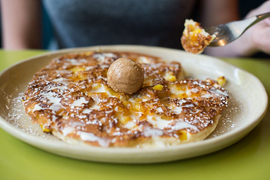 Pineapple upside down pancakes at Snooze, an A.M. Eatery.