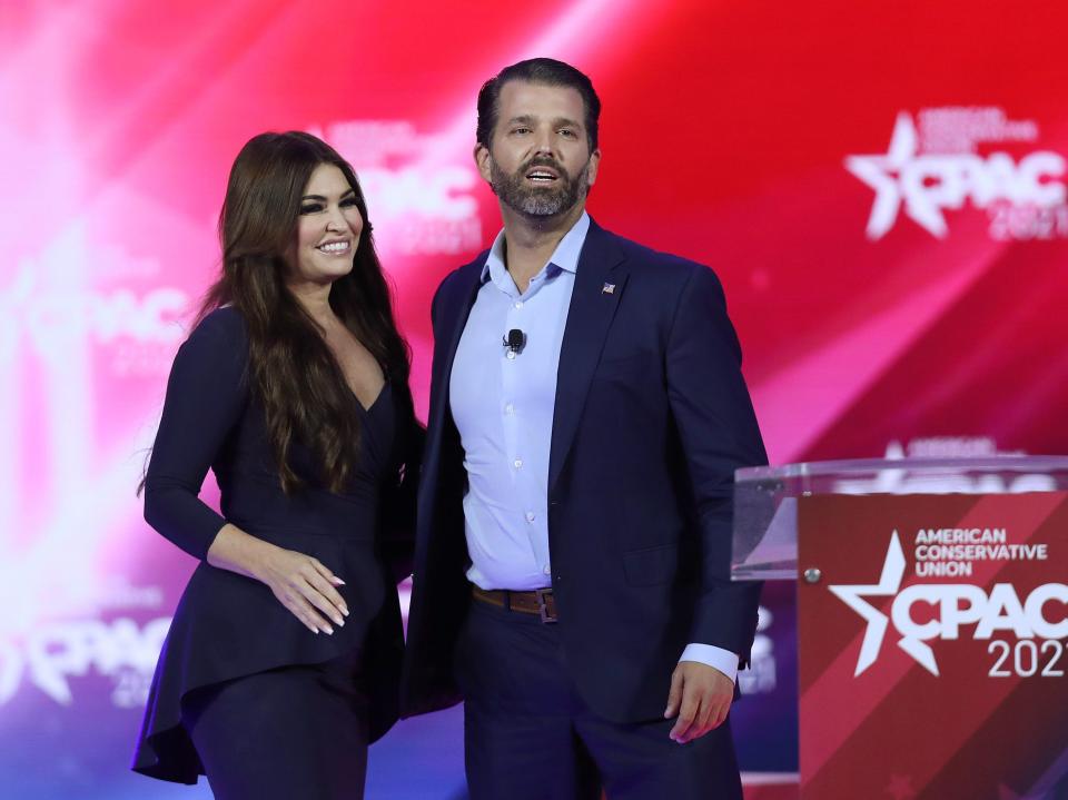 Donald Trump Jr. and Kimberly Guilfoyle at CPAC in 2021.