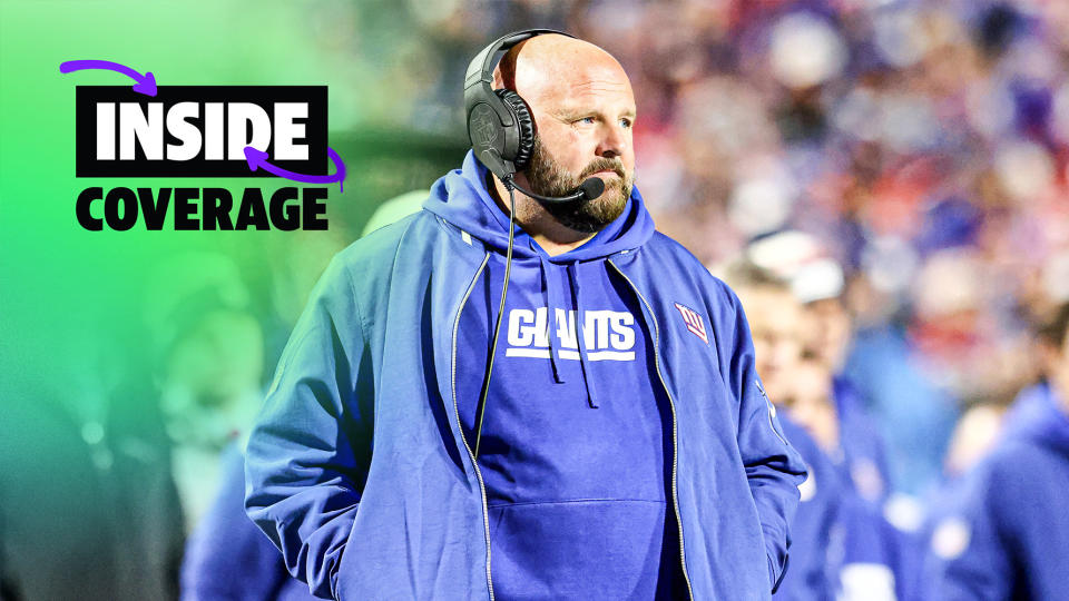 ORCHARD PARK, NEW YORK - OCTOBER 15: Head Coach Brian Daboll of the New York Giants looks on during the third quarter against the Buffalo Bills at Highmark Stadium on October 15, 2023 in Orchard Park, New York. (Photo by Bryan Bennett/Getty Images)