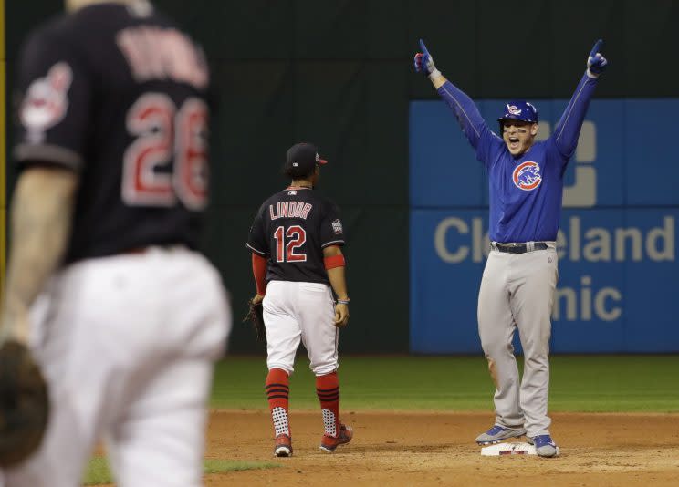 The Cubs are going to celebrate their World Series win in April. (AP Photo)