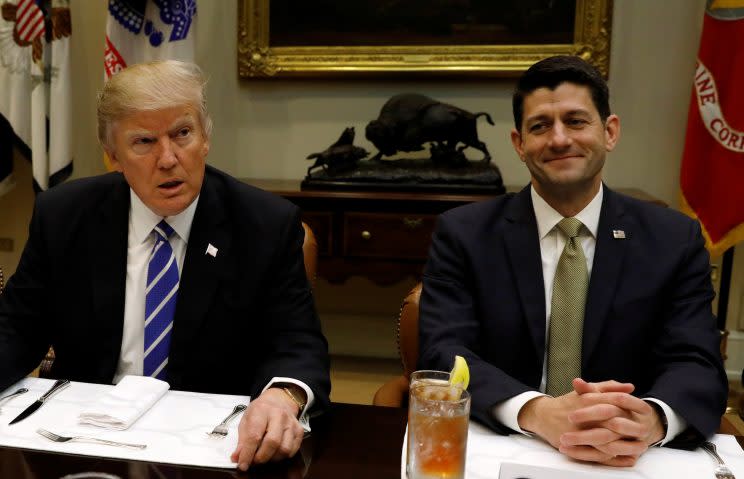 Trump and Ryan take part in a leadership lunch at the White House in Washington, D.C., earlier this month. (Kevin Lamarque/Reuters)