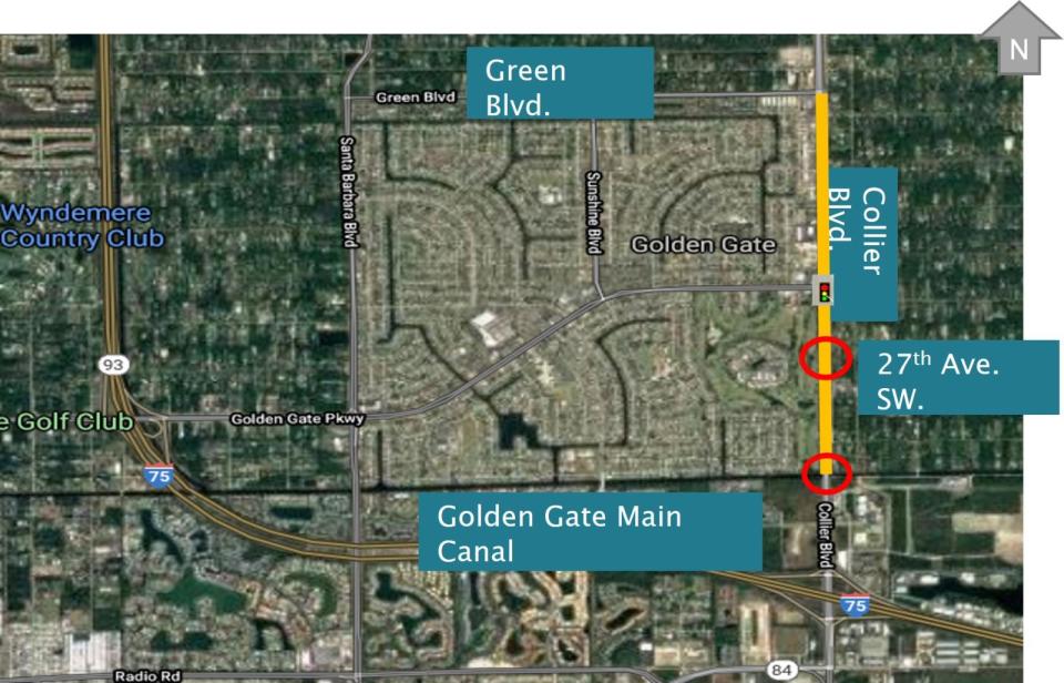 Map of the Collier Blvd Widening Project