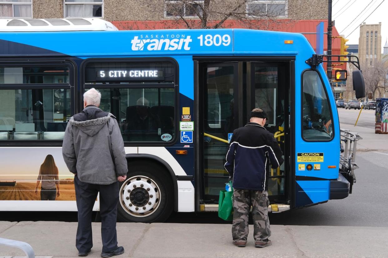 The union for Saskatoon transit drivers says violence against workers is out of control in the city. (Liam O'Connor/CBC - image credit)