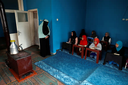 Uighur girls attend a Koran class in a madrasa, or religious school, in Kayseri, Turkey, January 31, 2019. REUTERS/Murad Sezer