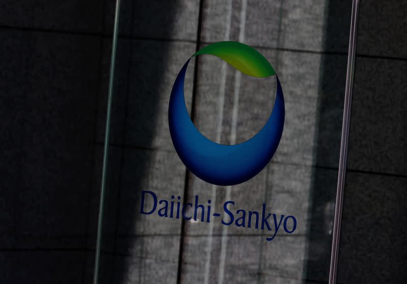 Daiichi Sankyo's company logo is pictured at its headquarters in Tokyo