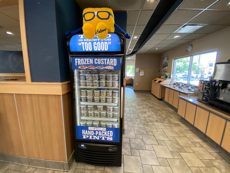 The fridge filled with frozen custard at Culver's