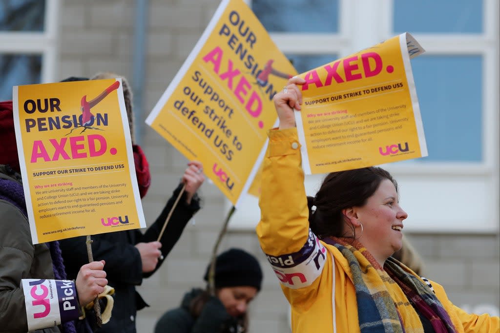 A previous UCU strike in 2018  (PA)