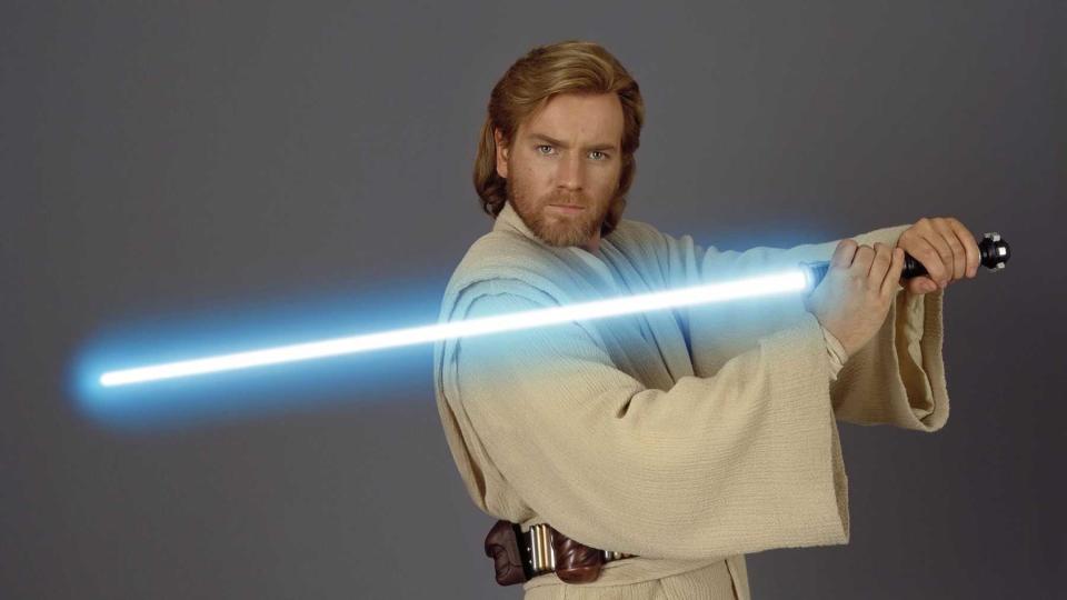 Ewan McGregor's Obi-Wan wields a lightsaber