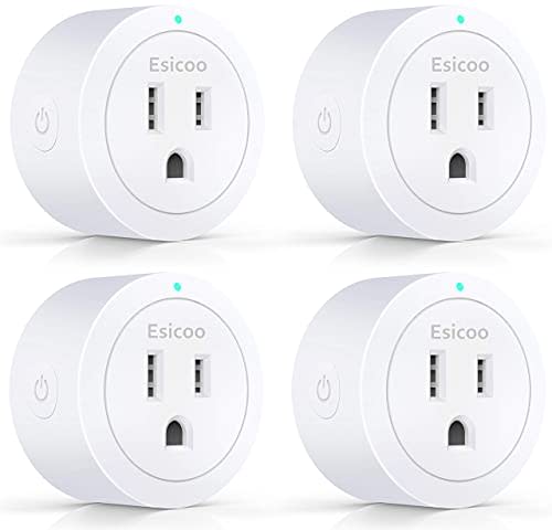 Smart Plug ESICOO - Plug A Certified Compatible with Alexa, Echo & Google Home – Only WiFi 2.4G…