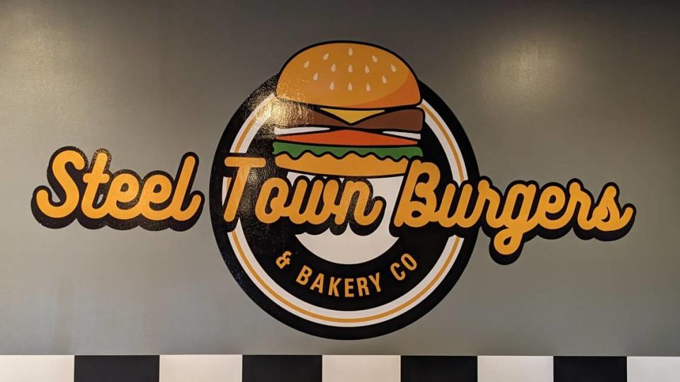 A wall decal for Steel Town Burgers in Granite City Jennifer Green/jgreen@bnd.com