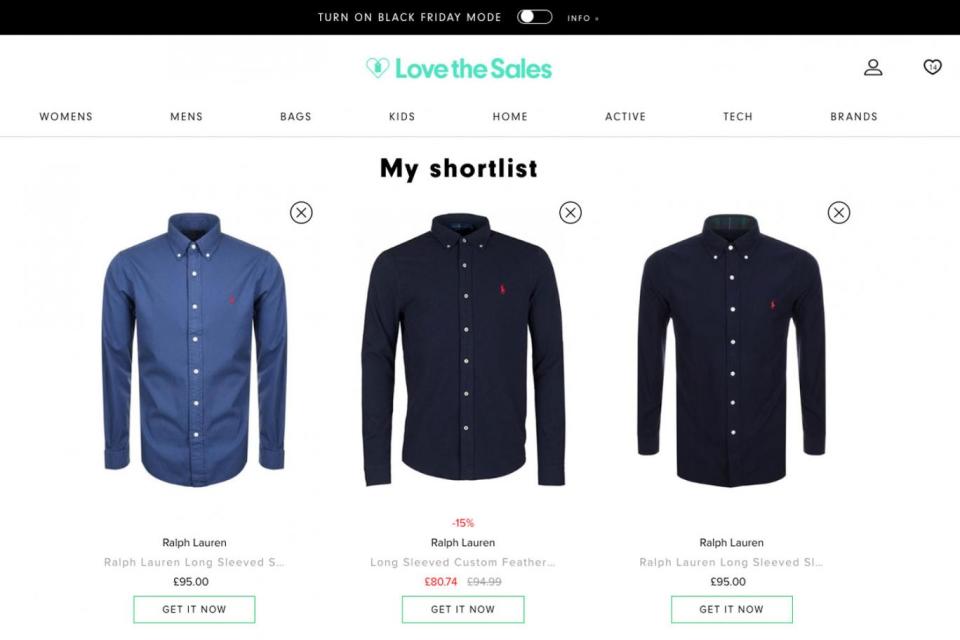 Create wishlists on LovetheSales and receive price drop alerts for sought-after products (LovetheSales)