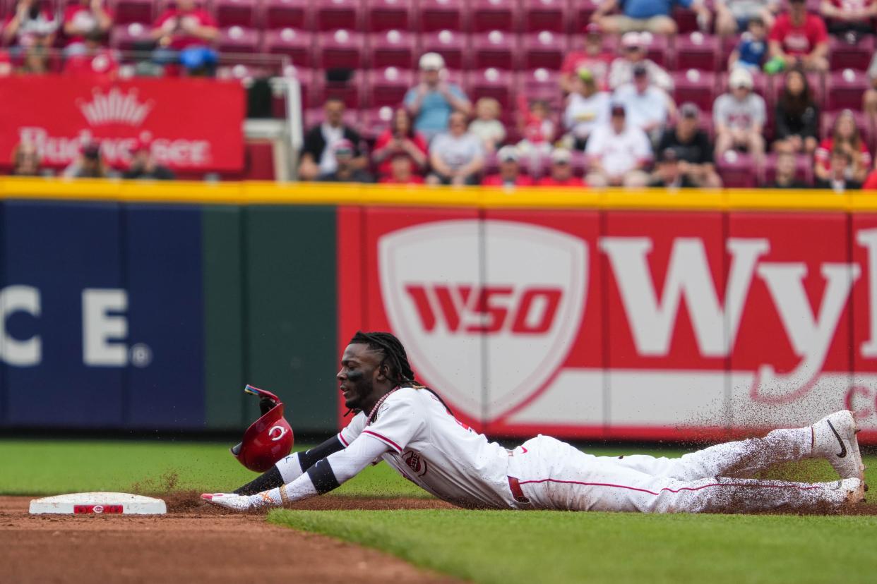 Reds shortstop Elly De La Cruz has made improvements with the mental side of his game as a baserunner this year, which has helped him steal more bases than half of the teams in MLB.