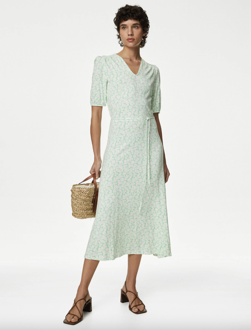 It's also available in this striking bright green floral pattern, too. (Marks & Spencer)