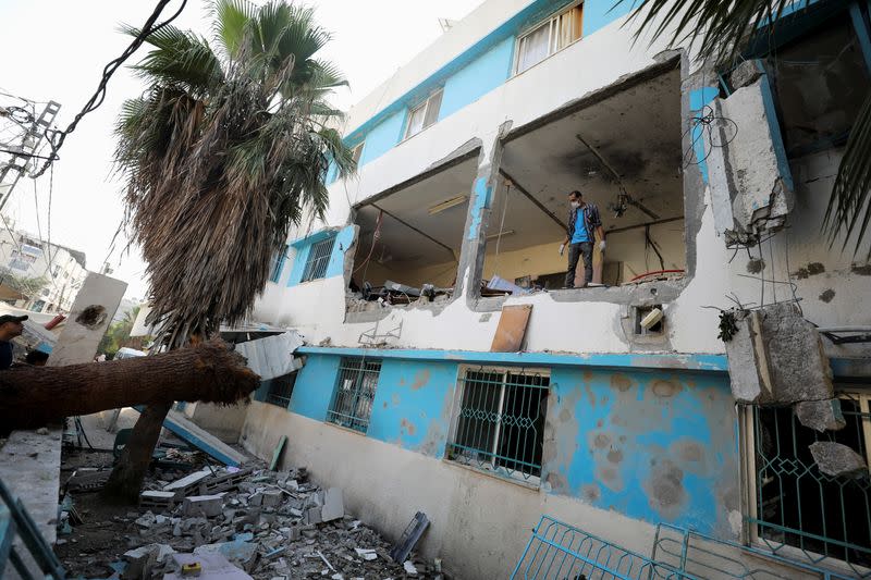 Aftermath of an Israeli strike on Al-Daraj clinic in Gaza City