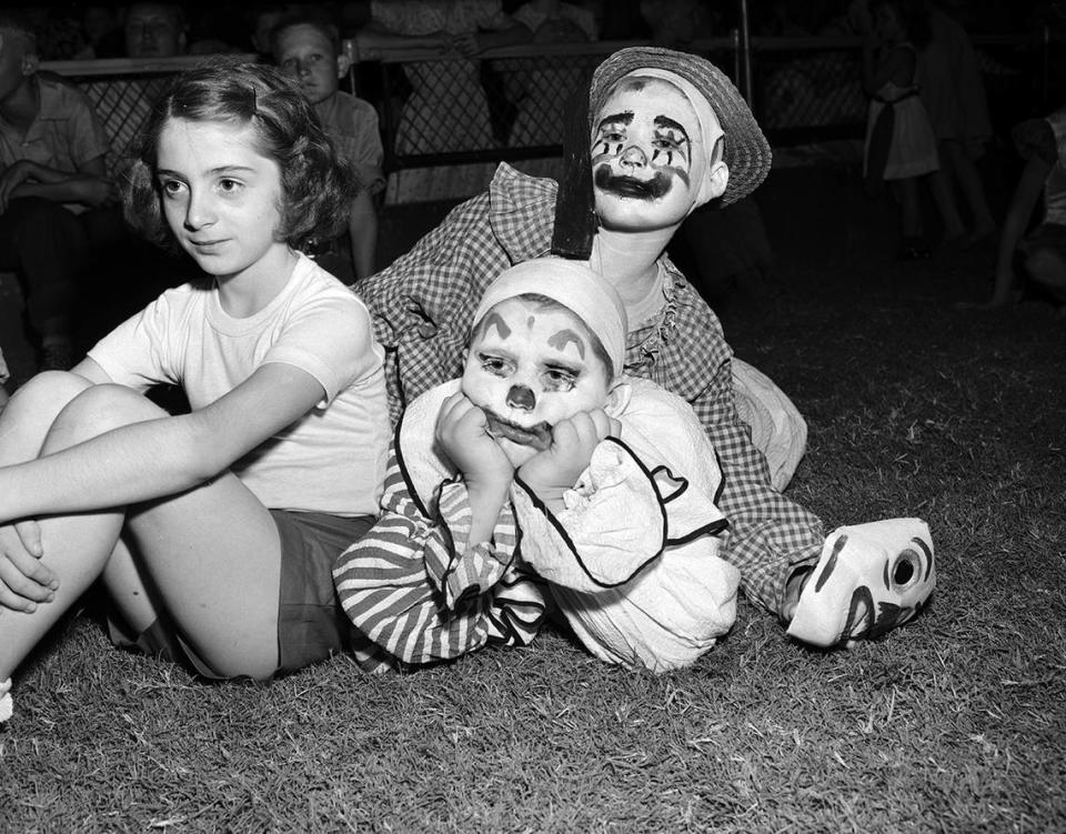 Aug. 15, 1950: These children were among the hundreds taking part in the Recreation Department’s circus. Left to right, Frances Ferguson, Clifford Meadows and Jimmy Kimbell await their cue for entrance.