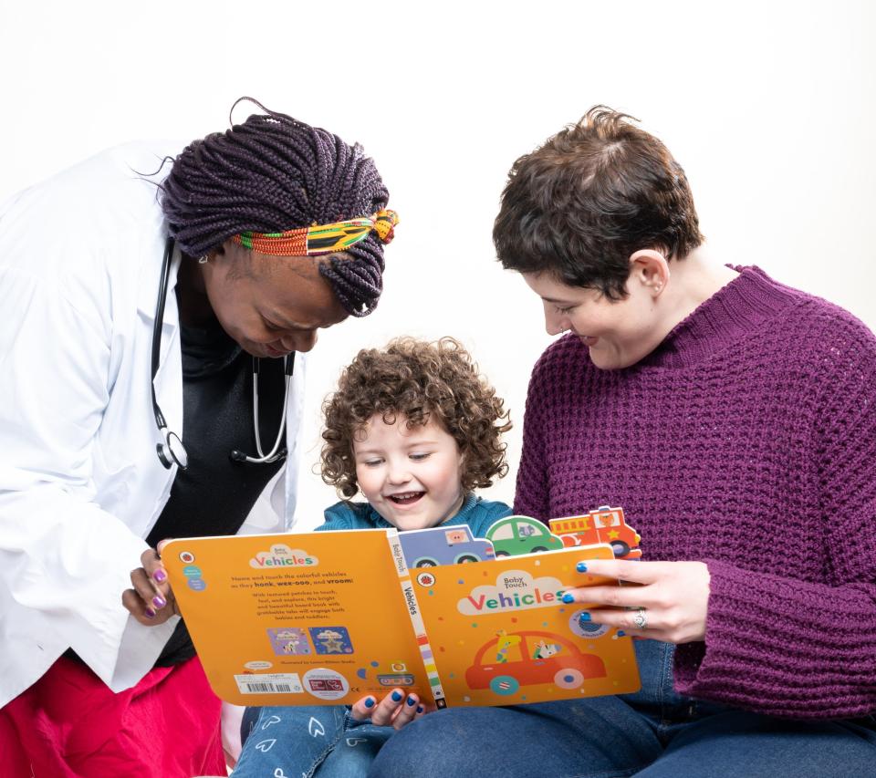 Reach Out and Read collaborates with pediatric providers to educate families about the importance and benefits of reading together.