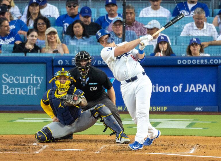 Los Angeles, CA - July 05: Dodgers catcher Will Smith #16 hits his second home run.