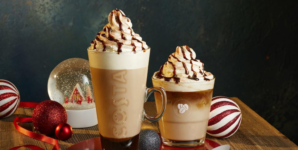 sticky toffee latte costa coffee christmas menu