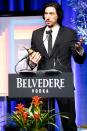 Adam Driver accepts the outstanding performer of the year award presented by Belvedere Vodka at the Santa Barbara International Film Festival in Santa Barbara, California on Saturday. 