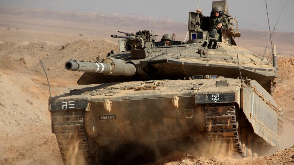 Tanque de batalla principal Merkava Mark IV de las Fuerzas de Defensa de Israel.