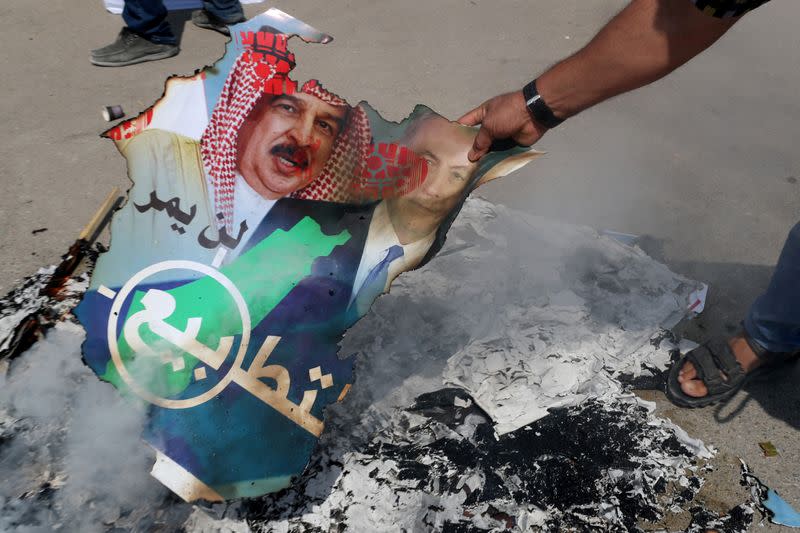 Palestinians protest against Israel-Gulf deal