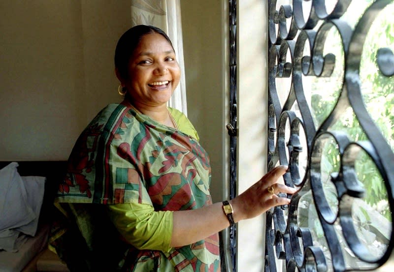 Phoolan Devi in Mumbai to attend the all India conference of the Samajwadi Party.