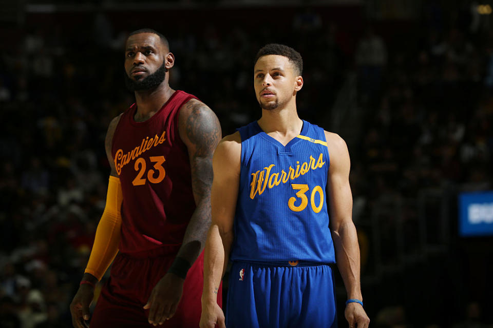 LeBron James doesn't want to share a shadow with Stephen Curry. (Getty Images)