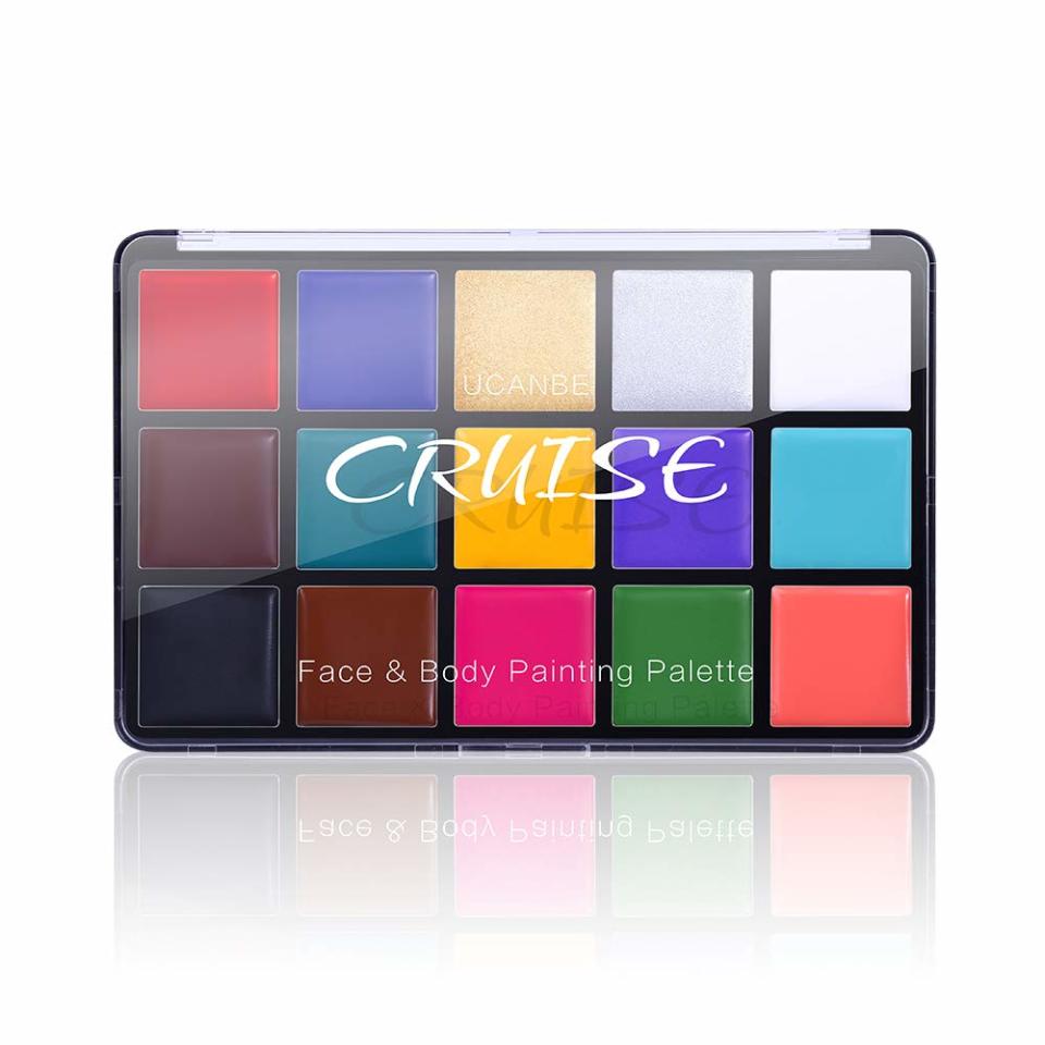 multi-colored face paint palette