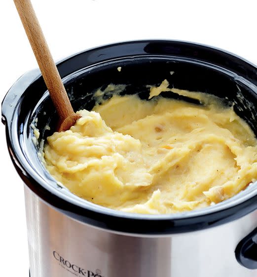 <strong>Get the <a href="http://www.gimmesomeoven.com/slow-cooker-mashed-potatoes-recipe/">Slow Cooker Mashed Potatoes recipe </a>from Gimme Some Oven</strong>