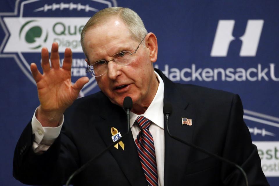 Tom Coughlin could be the favorite to replace Rex Ryan with the Buffalo Bills, per two reports. (AP)