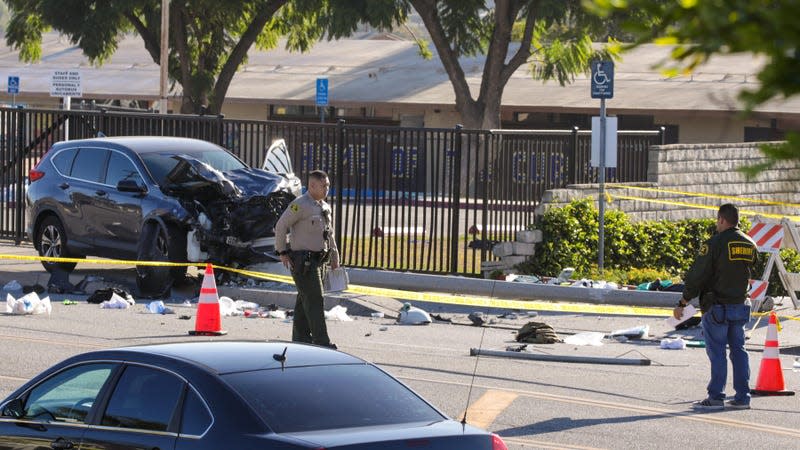 The crash occurred near the sheriff’s training academy, near Mills Avenue and Trumball Street on Wednesday, November 16, 2022 in Whittier, California.