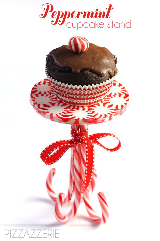 Candy Cane Cupcake Stand