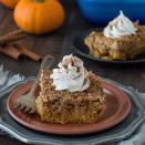 <p>Just <em>look </em>at that slice of decadence with a dollop of cinnamon-sprinkled whipped cream. How could you not want a bite? </p><p><strong>Get the recipe at <a rel="nofollow noopener" href="http://thefirstyearblog.com/pumpkin-dump-cake/" target="_blank" data-ylk="slk:The First Year;elm:context_link;itc:0;sec:content-canvas" class="link ">The First Year</a>.</strong></p>